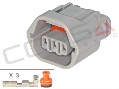 3-AC224 Yazaki 7183-7874-30 connecteur 3-WAY Kit Inc bornes /& Seals